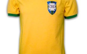 Maillot domicile du Brésil que porta Pelé